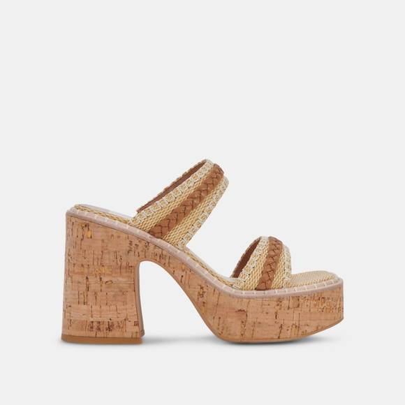 NEW DOLCE VITA whim heels in honey raffia - Picture 1 of 5